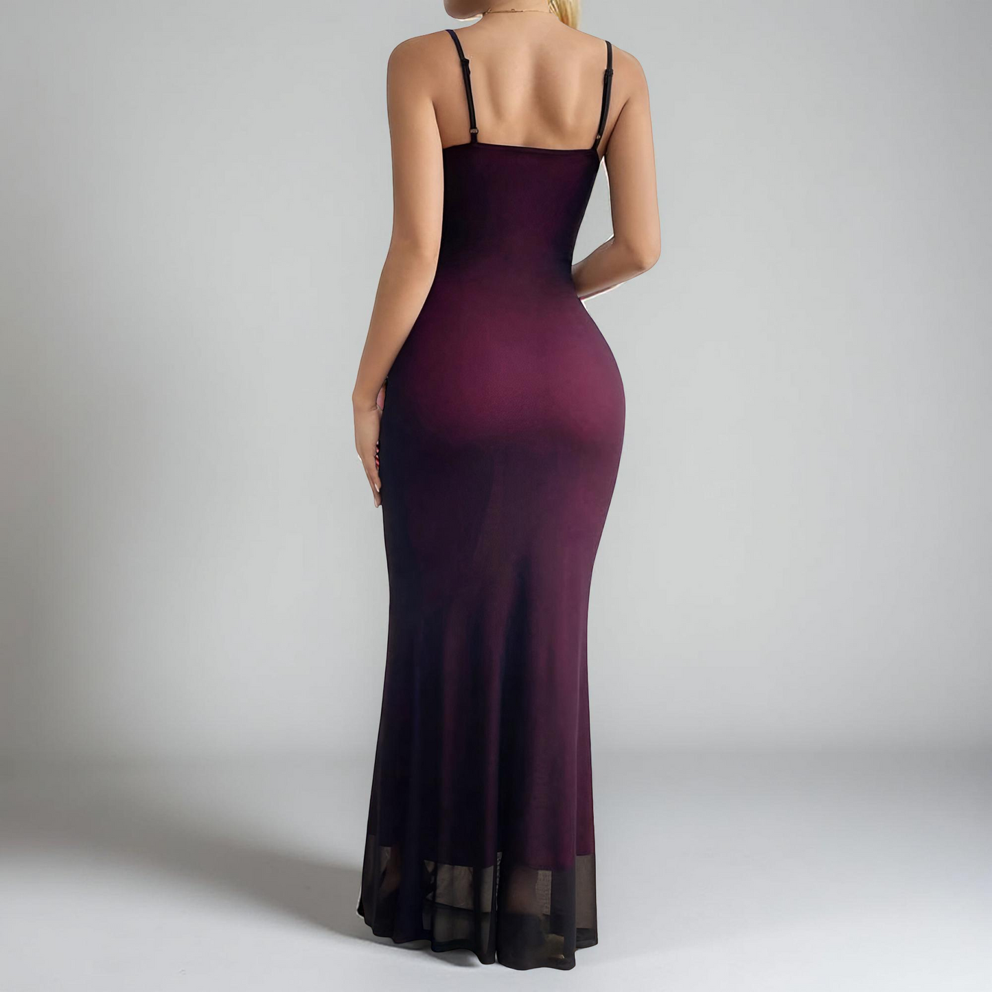 Sheer Mesh Bodycon Maxi Dress