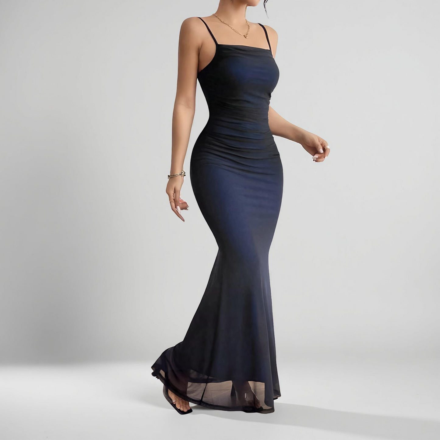 Sheer Mesh Bodycon Maxi Dress